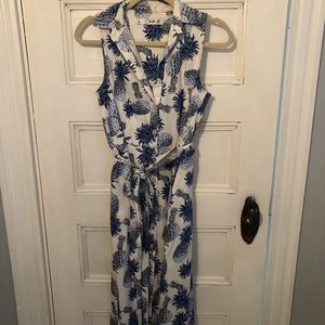 Awesome pineapple button up midi dress
